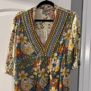 Floral V-Neck Women's Top